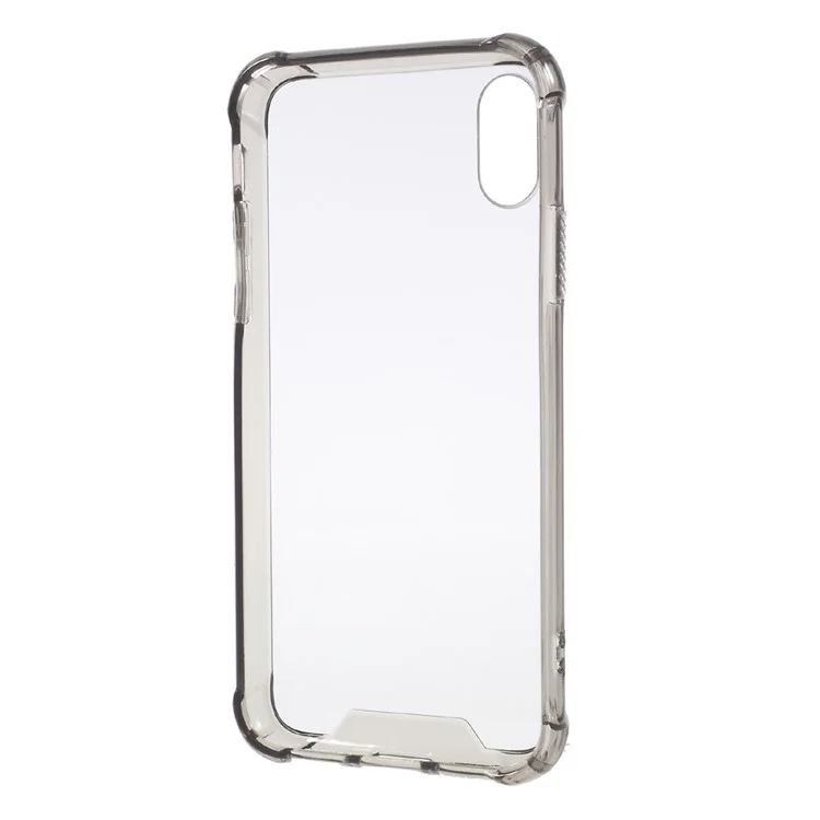 Clear Acrylic Back + Soft TPU Edge Hybrid Phone Case for iPhone X 5.8 inch - Black