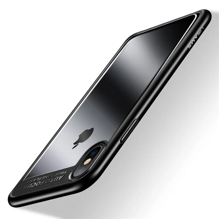 USAMS Mant Series Phone Case for iPhone X 5.8 inch (Clear PC + Soft TPU Edges) - Black