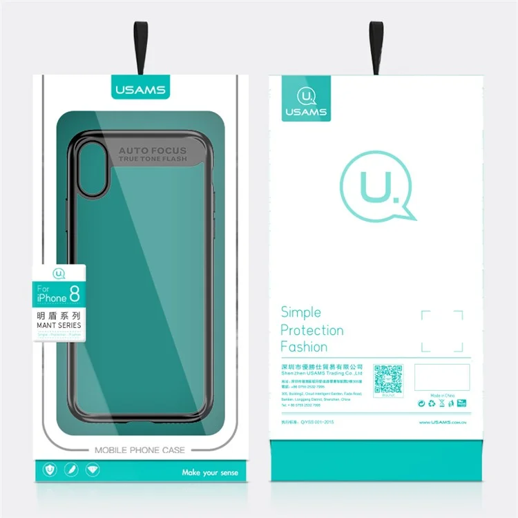 USAMS Mant Series Phone Case for iPhone X 5.8 inch (Clear PC + Soft TPU Edges) - Black