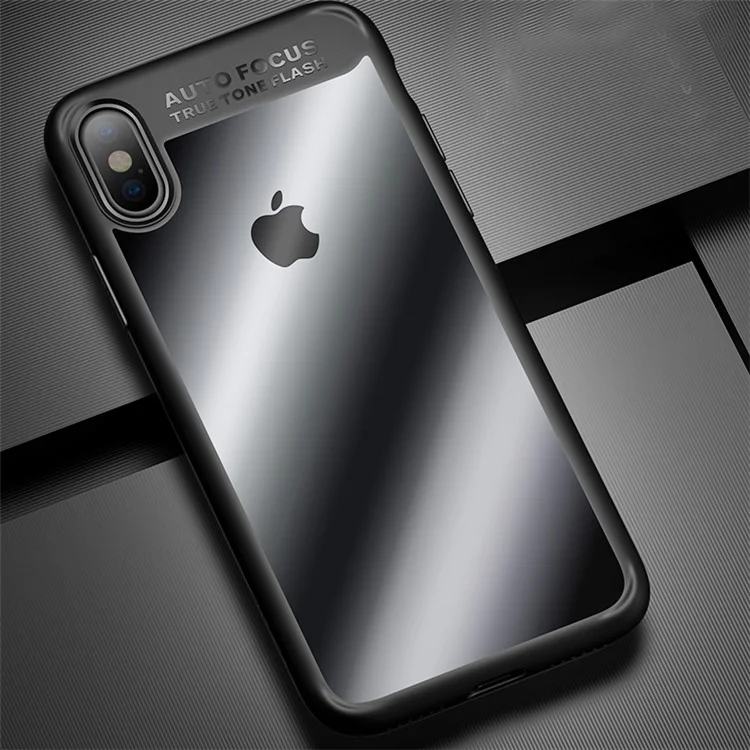 USAMS Mant Series Phone Case for iPhone X 5.8 inch (Clear PC + Soft TPU Edges) - Black