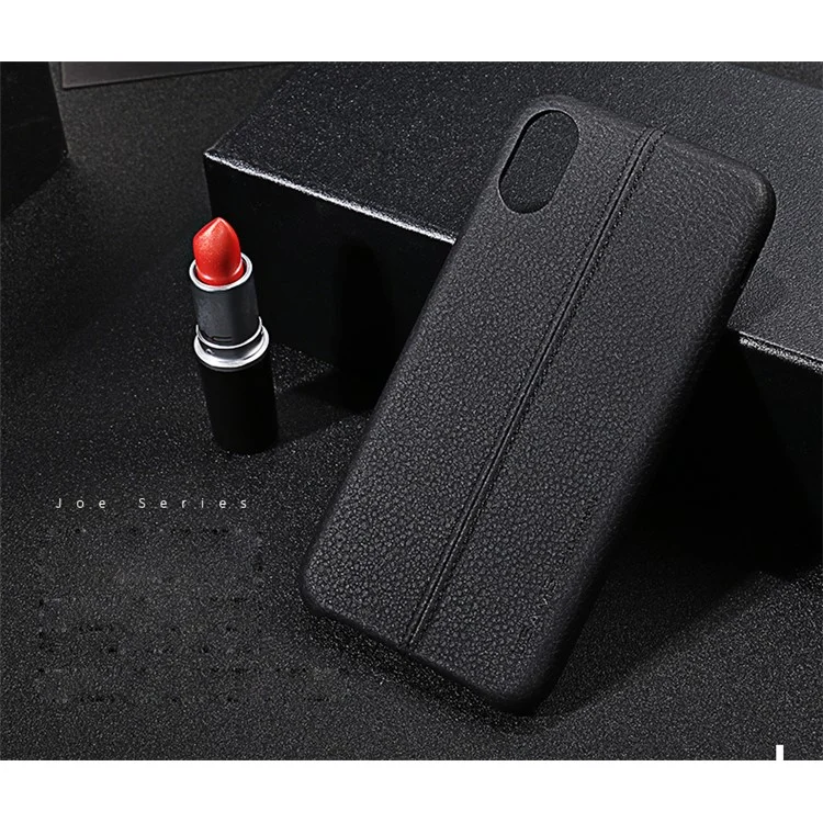 USAMS JEO Series PU Leather Coated PC Case for iPhone X 5.8 inch - Black