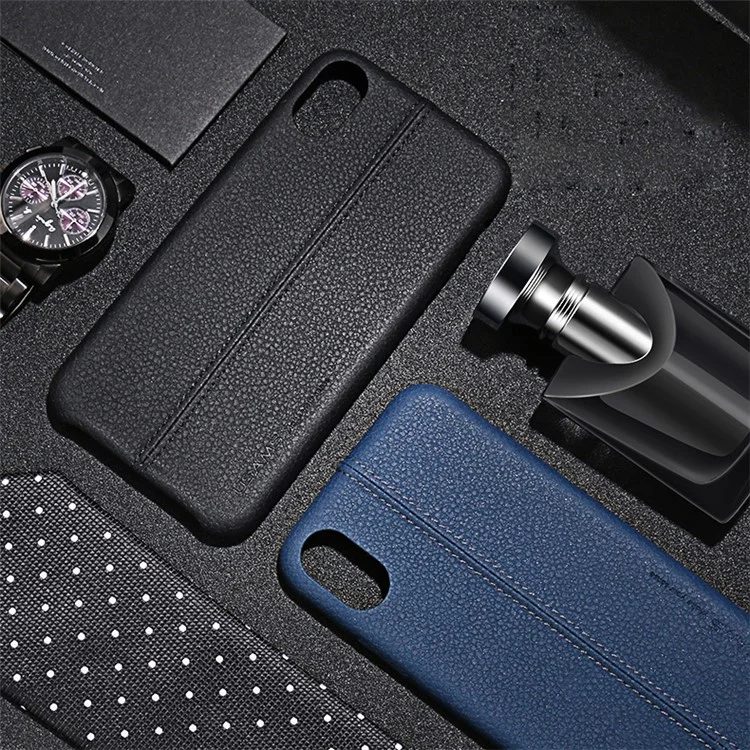 USAMS JEO Series PU Leather Coated PC Case for iPhone X 5.8 inch - Black