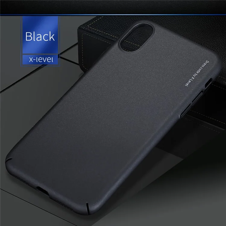 X-LEVEL Knight Series Light Matte Hard PC Protection Phone Case for iPhone X 5.8 inch - Black