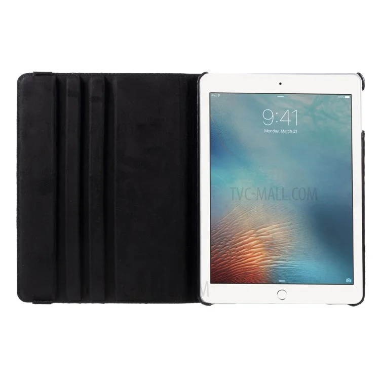 Étui En Cuir De Stand Rotatif À 360 Degrés Motif À 360 Degrés Pour IPad 9,7 Pouces (2018) /9.7 Pouce (2017) - Noir