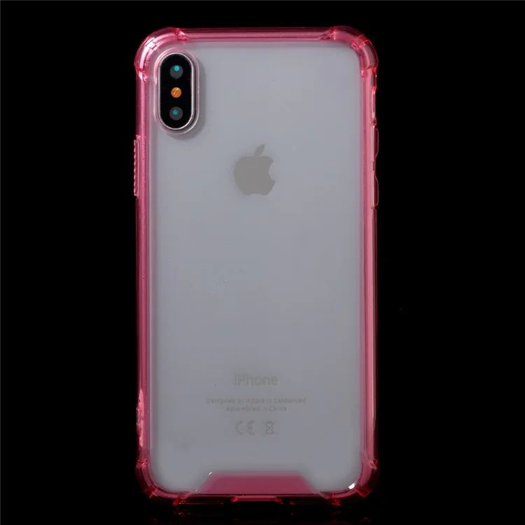 Scratch-proof PC + Anti-yellowing Bayer 3695 TPU Hybrid Case for iPhone X 5.8 inch - Pink