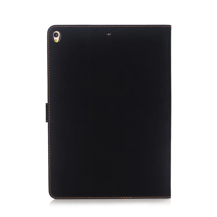 For iPad Pro 10.5-inch (2017) Retro Matte Flip Stand Leather Smart Case Cover - Black