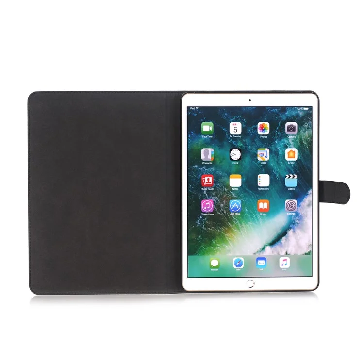 For iPad Pro 10.5-inch (2017) Retro Matte Flip Stand Leather Smart Case Cover - Black
