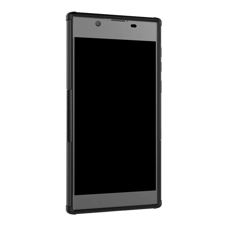 Anti-slip PC + TPU Hybrid Case with Kickstand for Sony Xperia L1 - Black