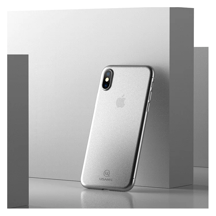 USAMS Soft Series Ultra Thin Matte Surface PP Cell Phone Cover for iPhone X 5.8 inch - White