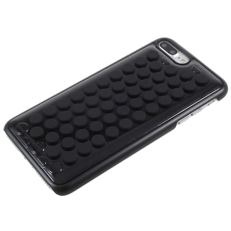 For iPhone 8 Plus / 7 Plus Silicone Bubble Wrap Pop Case PC Mobile Cover - Black