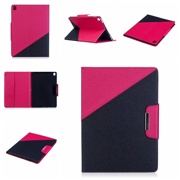 Bi-color Auto Wake & Sleep Wallet Leather Stand Tablet Case for iPad Pro 9.7 inch (2016) - Rose / Black