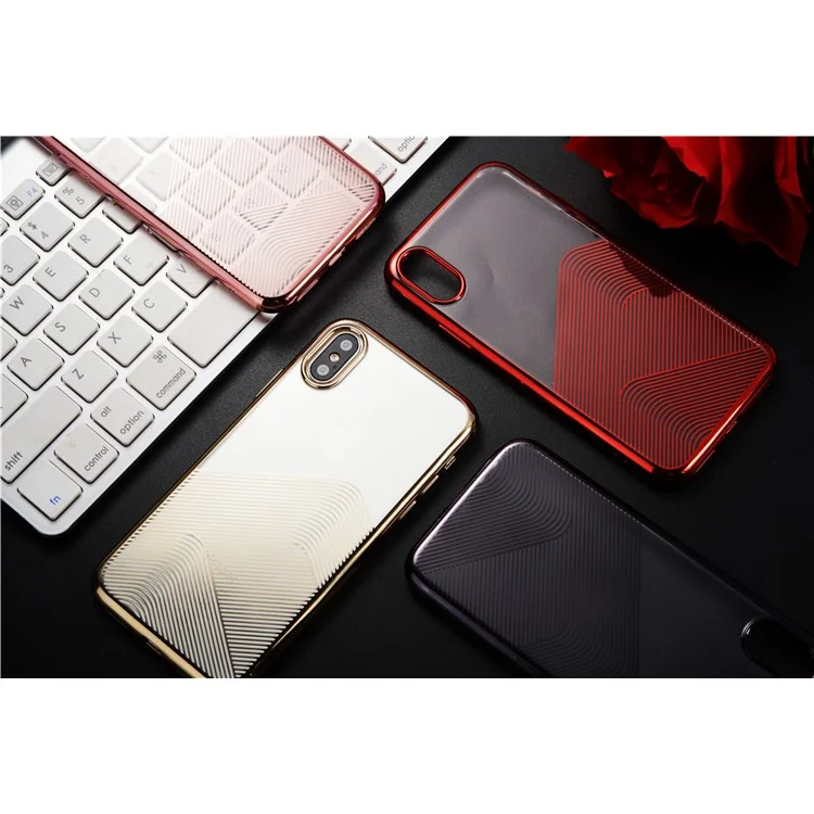SULADA Electroplating Soft TPU Phone Case for iPhone X/10 5.8 inch - Black