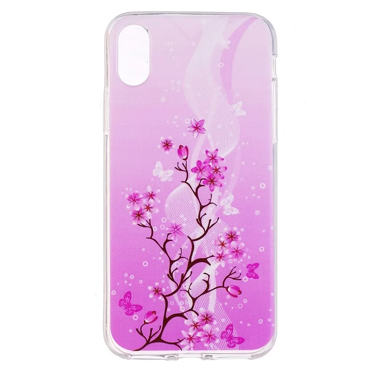 Pattern Printing Soft TPU Phone Case for iPhone X/10 5.8 inch - Blooming Flowers