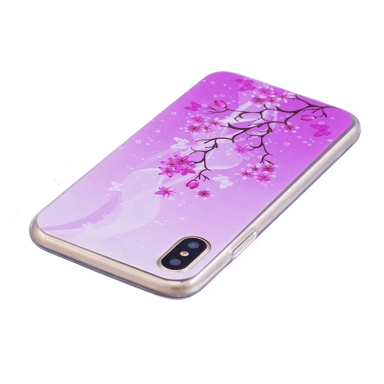 Pattern Printing Soft TPU Phone Case for iPhone X/10 5.8 inch - Blooming Flowers