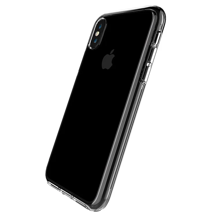 For iPhone X 5.8 inch Clear PC Back + TPU Frame Hybrid Phone Case - Transparent