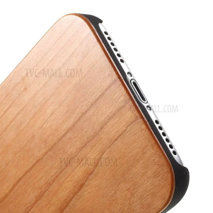 Real Wood Skin PC Hard Cover Case for iPhone X 5.8 inch - Cherry Wood