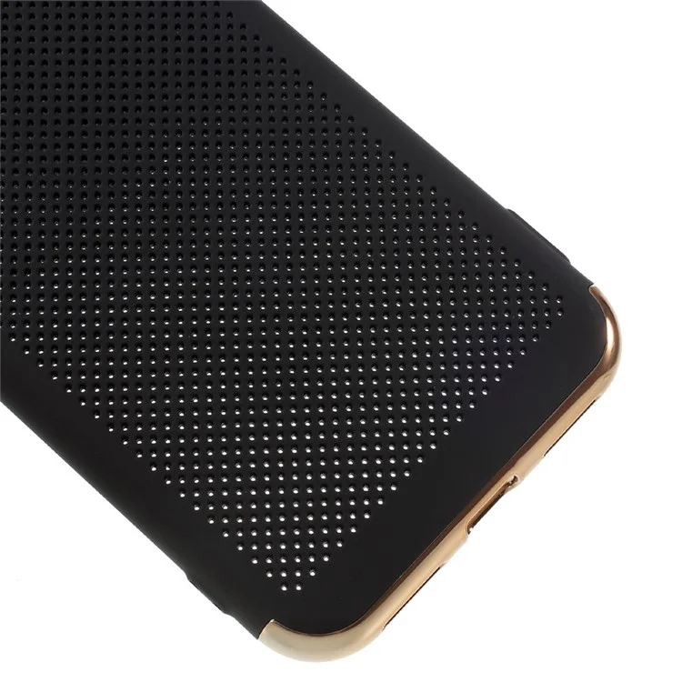 Electroplating Top and Bottom Mesh Plastic Phone Case for iPhone X 5.8 inch - Black