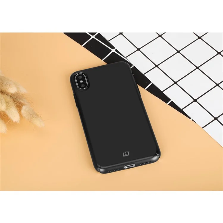 MOMAX Plating PC Wrapped Hard Case with Kickstand for iPhone X 5.8 inch - Black