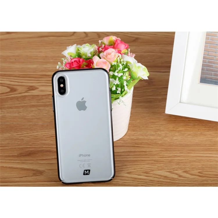 MOMAX for iPhone X 5.8 inch Crystal Clear PC Hard Case with Kickstand - Black