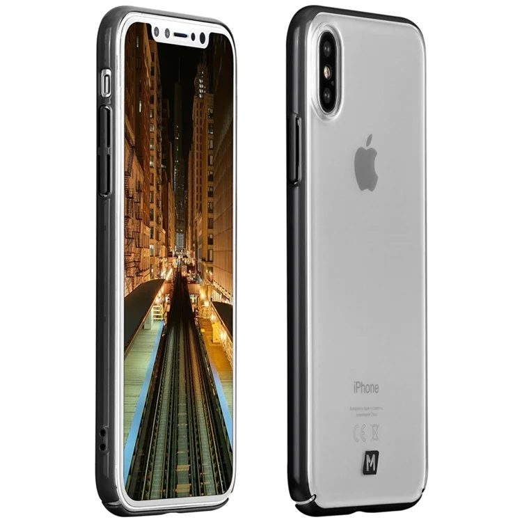 MOMAX for iPhone X 5.8 inch Crystal Clear PC Hard Case with Kickstand - Black