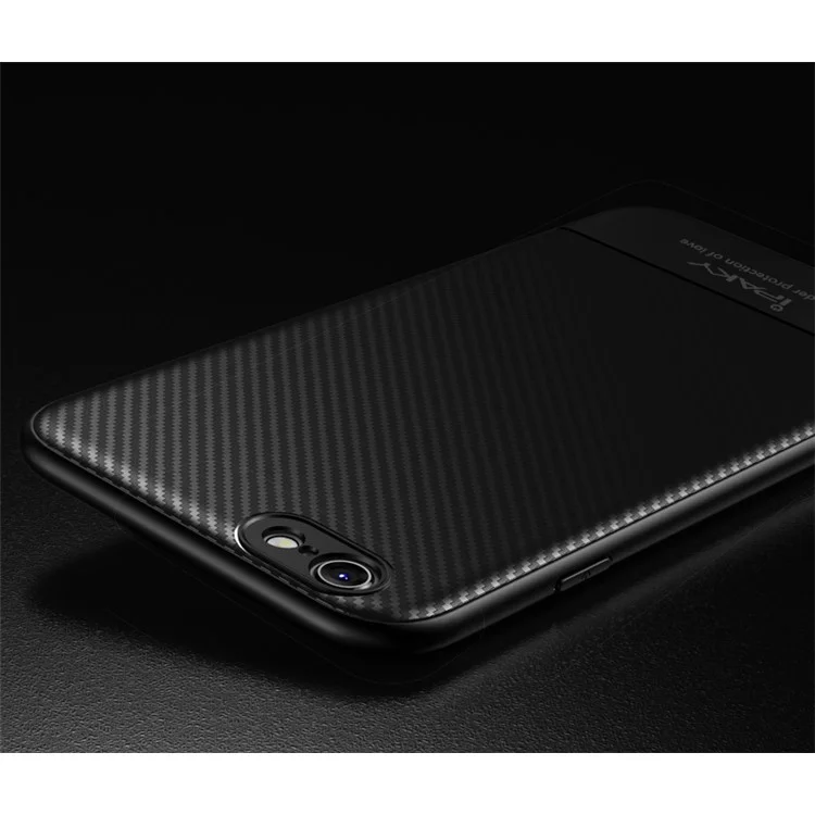 IPAKY Carbon Fiber Texture Flexible TPU Phone Shell for iPhone 6s / 6 4.7 inch - Black