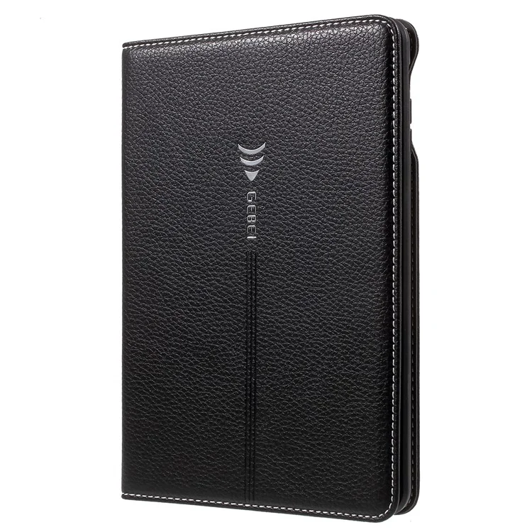 GEBEI Litchi Texture Leather Card Holder Tablet Shell for iPad mini 3/ 2 / 1 - Black