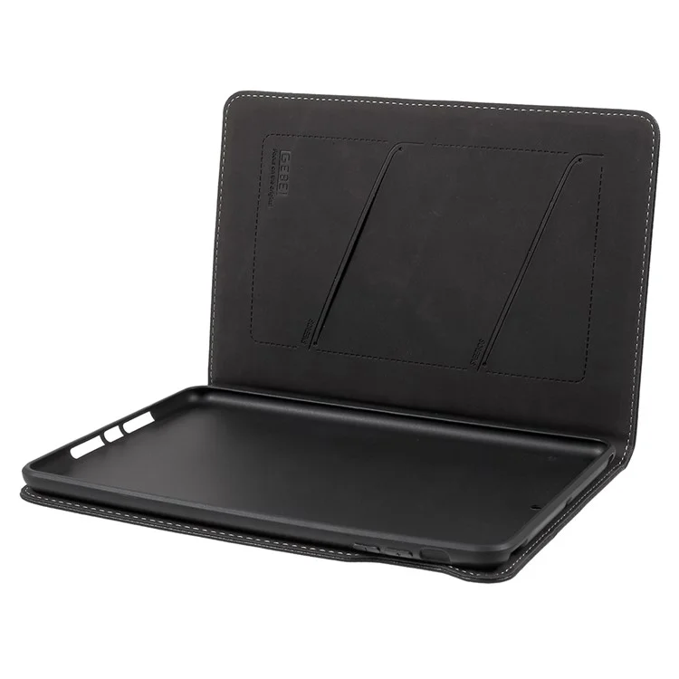 GEBEI Litchi Texture Leather Card Holder Tablet Shell for iPad mini 3/ 2 / 1 - Black
