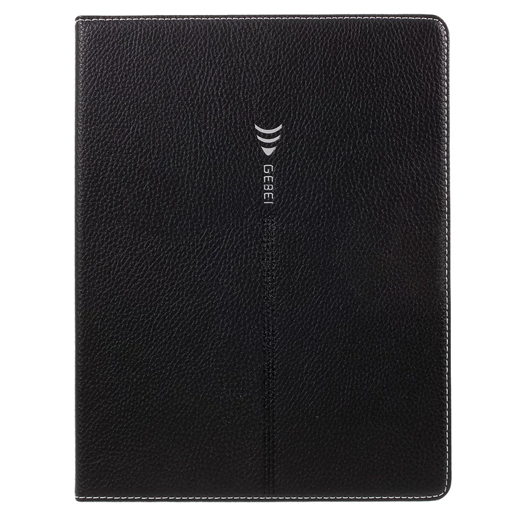 GEBEI Litchi Grain PU Leather Stand Card Holder Tablet Cover for iPad 4 / 3 / 2 - Black