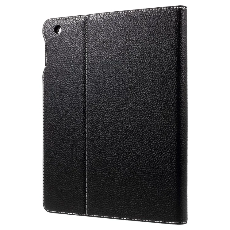 GEBEI Litchi Grain PU Leather Stand Card Holder Tablet Cover for iPad 4 / 3 / 2 - Black