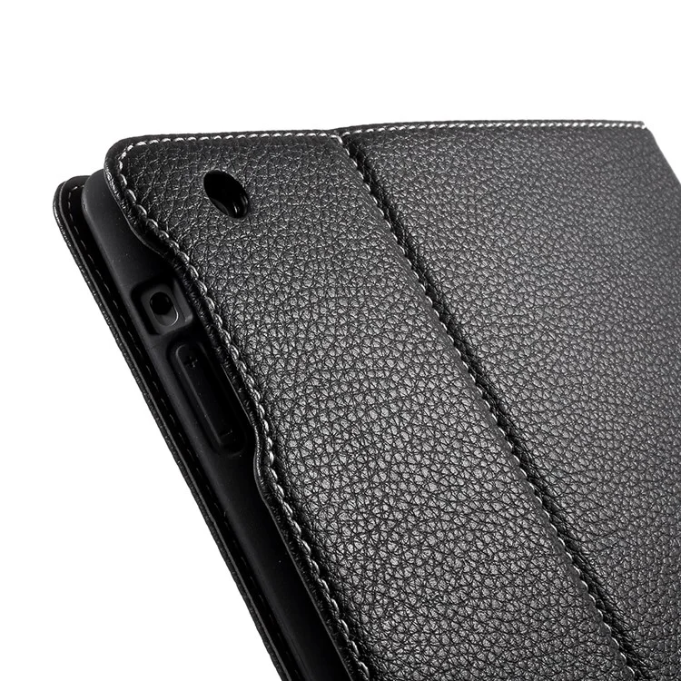 GEBEI Litchi Grain PU Leather Stand Card Holder Tablet Cover for iPad 4 / 3 / 2 - Black