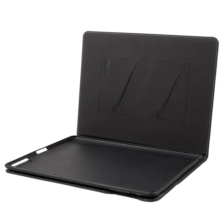 GEBEI Litchi Grain PU Leather Stand Card Holder Tablet Cover for iPad 4 / 3 / 2 - Black