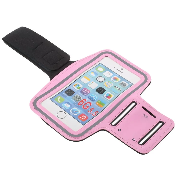 5.5-inch Gym Running Jogging Sports Armband Mobile Phone Shell for iPhone XS Max /8 Plus / 7 Plus / 6s Plus / 6 Plus 5.5 inch - Pink