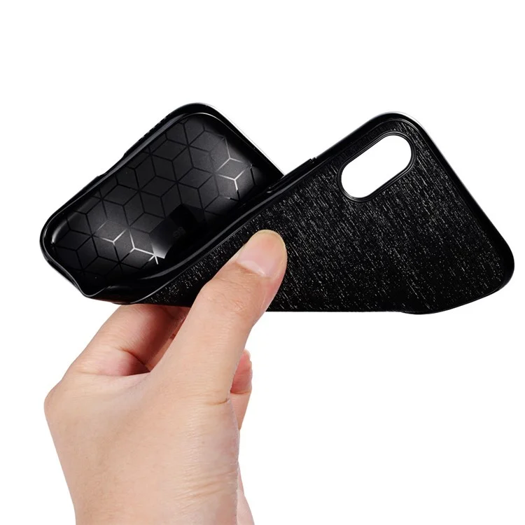 SULADA Brushed Super Thin Soft TPU Cell Phone Case for iPhone X/10 5.8 inch - Black