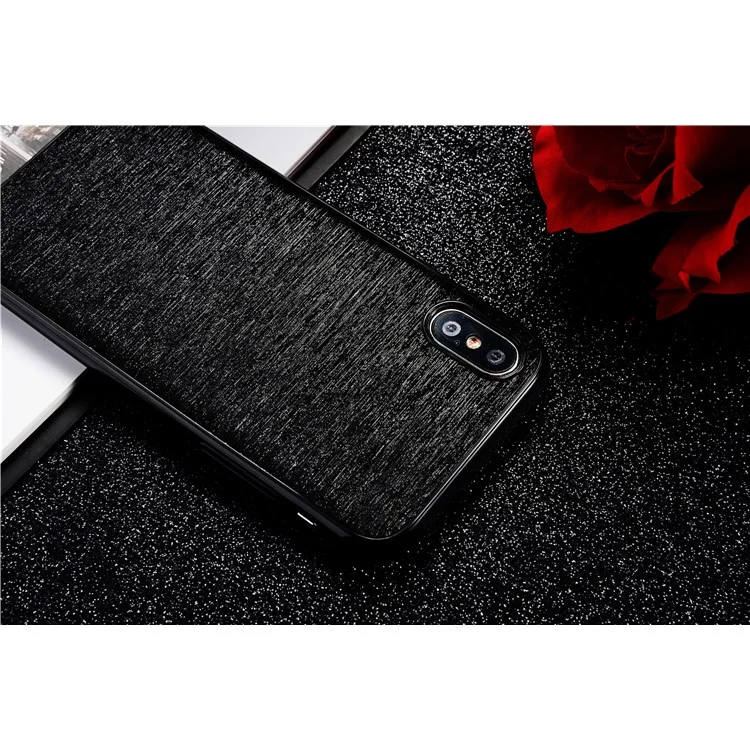 SULADA Brushed Super Thin Soft TPU Cell Phone Case for iPhone X/10 5.8 inch - Black
