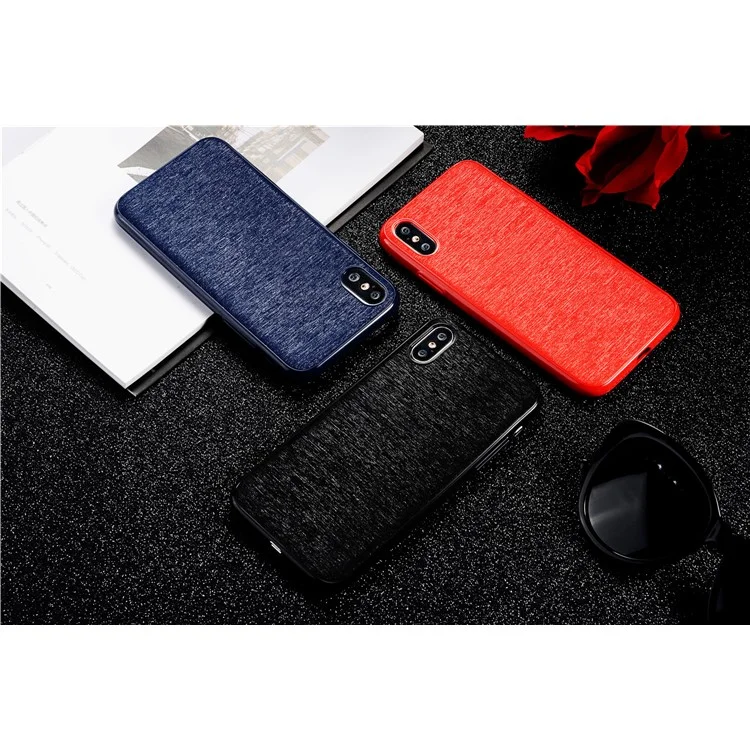 SULADA Brushed Super Thin Soft TPU Cell Phone Case for iPhone X/10 5.8 inch - Black