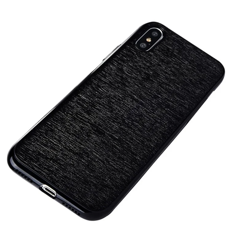 SULADA Brushed Super Thin Soft TPU Cell Phone Case for iPhone X/10 5.8 inch - Black