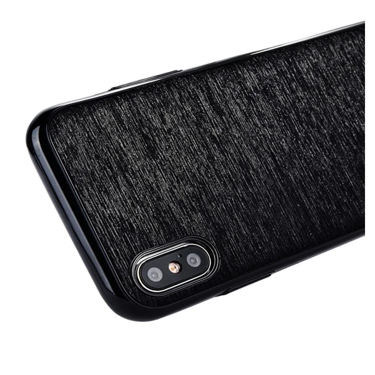 SULADA Brushed Super Thin Soft TPU Cell Phone Case for iPhone X/10 5.8 inch - Black
