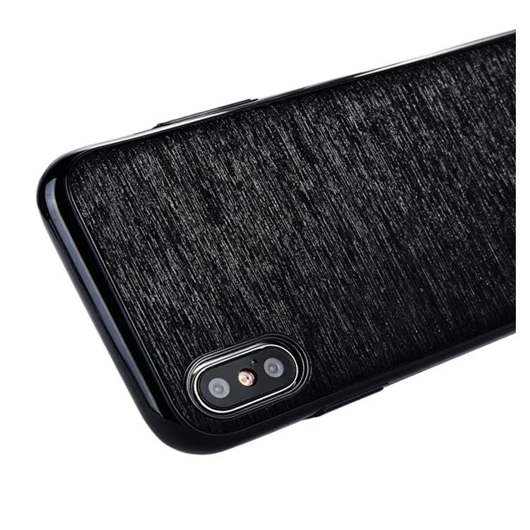 SULADA Brushed Super Thin Soft TPU Cell Phone Case for iPhone X/10 5.8 inch - Black