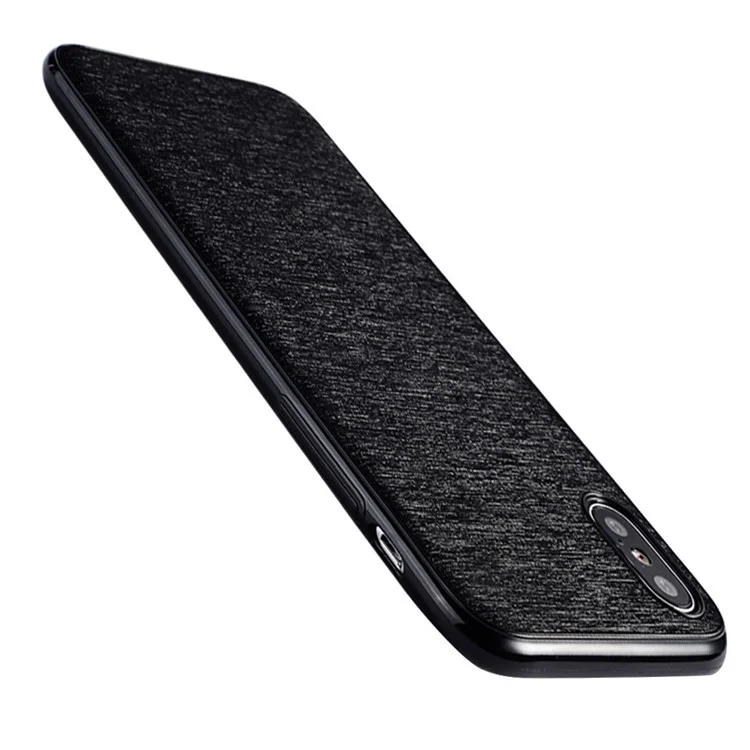 SULADA Brushed Super Thin Soft TPU Cell Phone Case for iPhone X/10 5.8 inch - Black