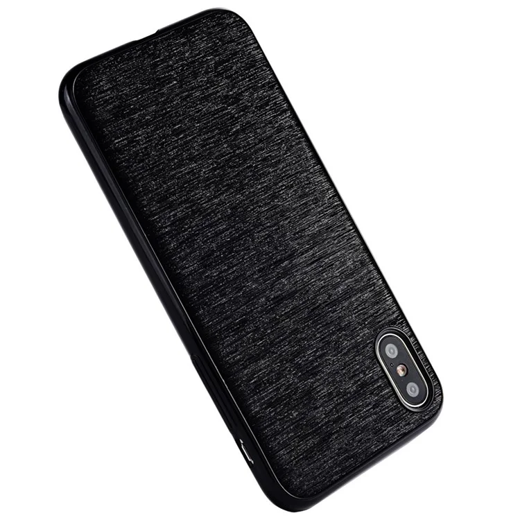 SULADA Brushed Super Thin Soft TPU Cell Phone Case for iPhone X/10 5.8 inch - Black