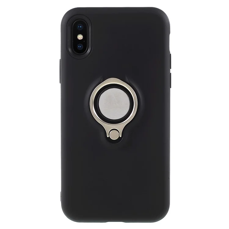 Detachable PC + TPU Hybrid Kickstand Case for iPhone X - Black