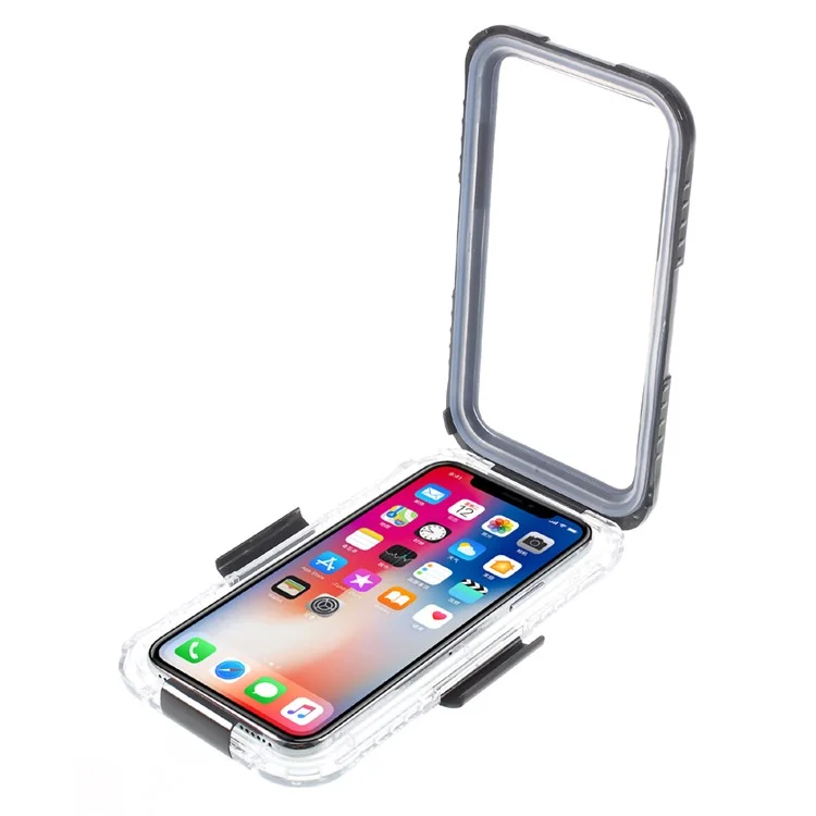 IP68 Capa à Prova de Sujeira à Prova de Neve IP68 Para Iphone X / XS 5,8 Polegadas - Preto