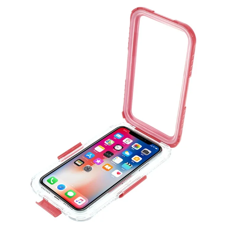IP68 Waterproof Snow-proof Dirt-proof Cover for iPhone X / XS 5.8 inch - Red