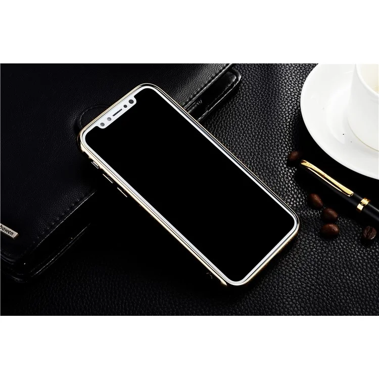 SULADA Crocodile Texture Leather Coated TPU Electroplated Mobile Shell for iPhone X (Ten) 5.8 inch - Black