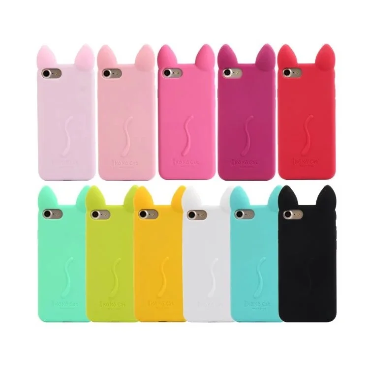 3D Lovely KoKo Cat Soft Silicone Case for iPhone 8 Plus / 7 Plus 5.5 inch - Black