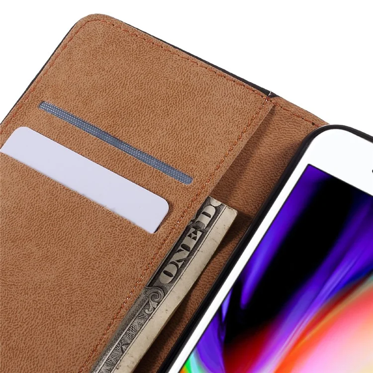 PU Leather Wallet Stand Cell Phone Case for iPhone 8 / 7 4.7 inch - Black