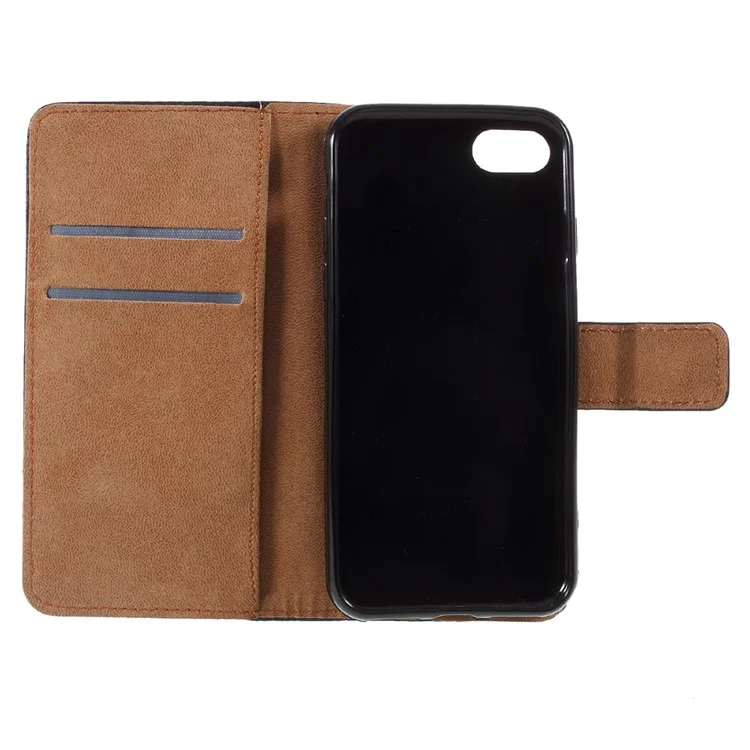 PU Leather Wallet Stand Cell Phone Case for iPhone 8 / 7 4.7 inch - Black