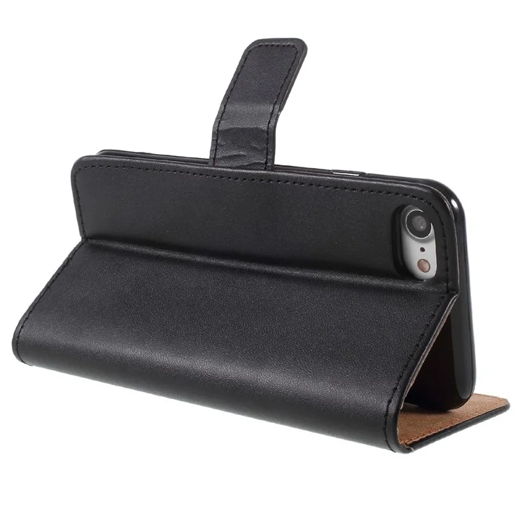 PU Leather Wallet Stand Cell Phone Case for iPhone 8 / 7 4.7 inch - Black