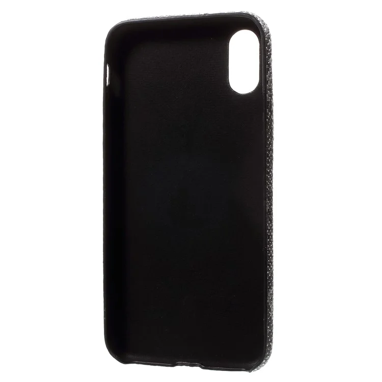 Snake Texture PU Leather Coated PC Hard Case Accessory for iPhone X(Ten) 5.8 Inch - Black