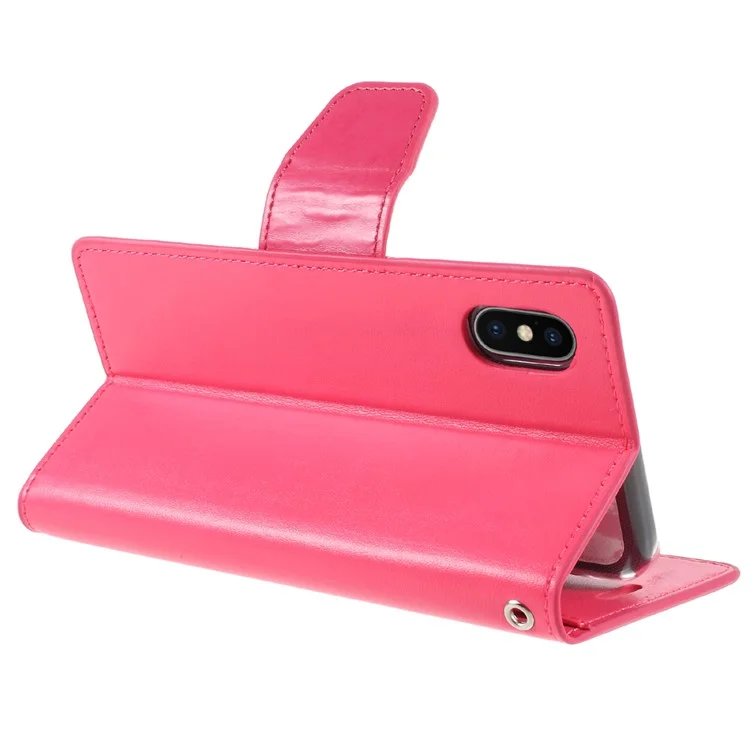 MERCURY GOOSPERY Sonata Diary Leather Wallet Case for iPhone X/10 5.8 inch - Rose